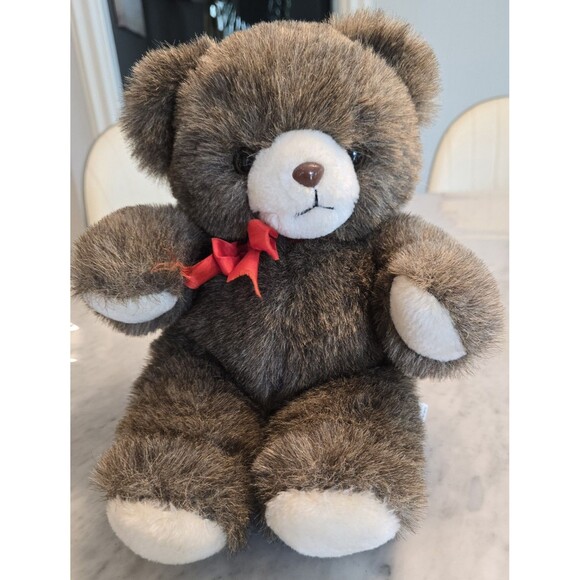 80s Vintage Am-Toy Bear Stuffed Animal Made in Korea Amtoy Very Clean EUC - Picture 1 of 7